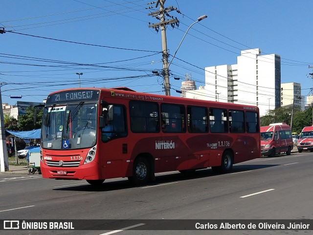 Auto Lotação Ingá 1.1.136 na cidade de Niterói, Rio de Janeiro, Brasil, por Carlos Alberto de Oliveira Júnior. ID da foto: 6133477.