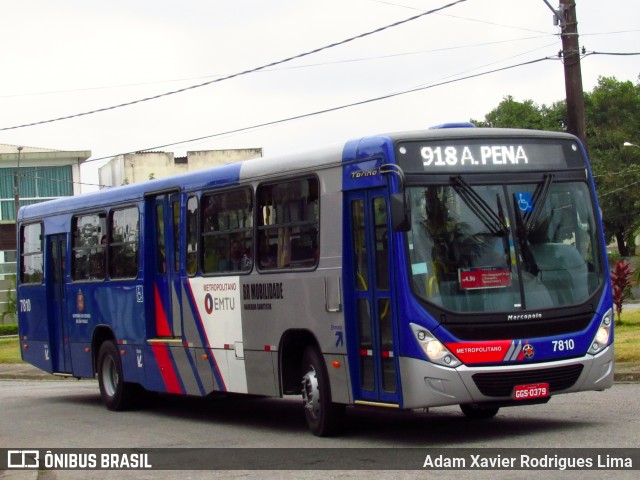 BR Mobilidade Baixada Santista 7810 na cidade de Cubatão, São Paulo, Brasil, por Adam Xavier Rodrigues Lima. Número da foto: #6135029.