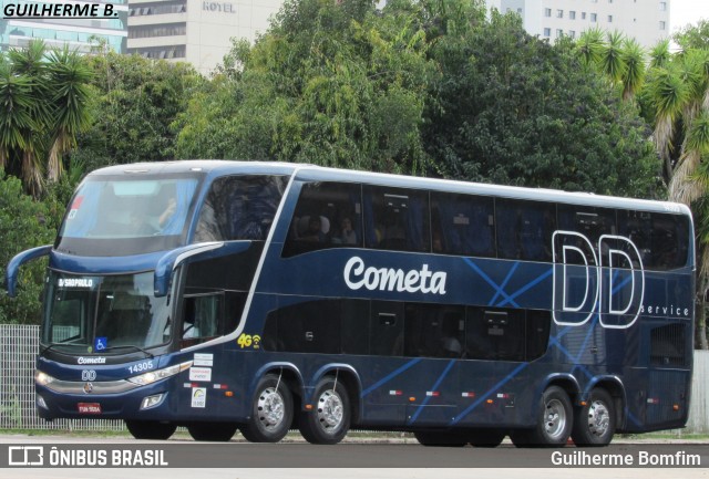 Viação Cometa 14305 na cidade de Curitiba, Paraná, Brasil, por Guilherme Bomfim. ID da foto: 6088455.