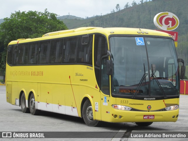 Viação Itapemirim 5533 na cidade de Queluz, São Paulo, Brasil, por Lucas Adriano Bernardino. ID da foto: 6089149.