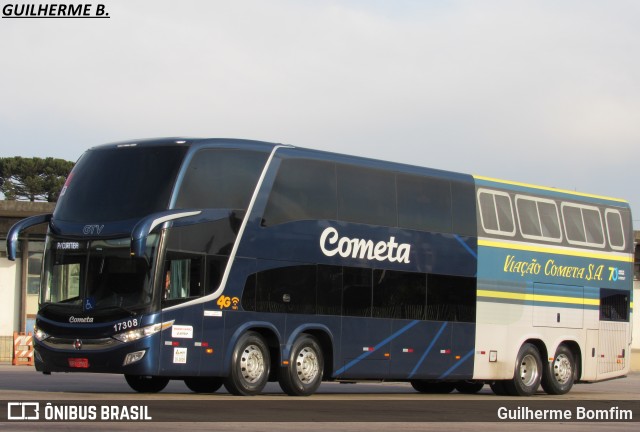 Viação Cometa 17308 na cidade de Curitiba, Paraná, Brasil, por Guilherme Bomfim. ID da foto: 6092106.