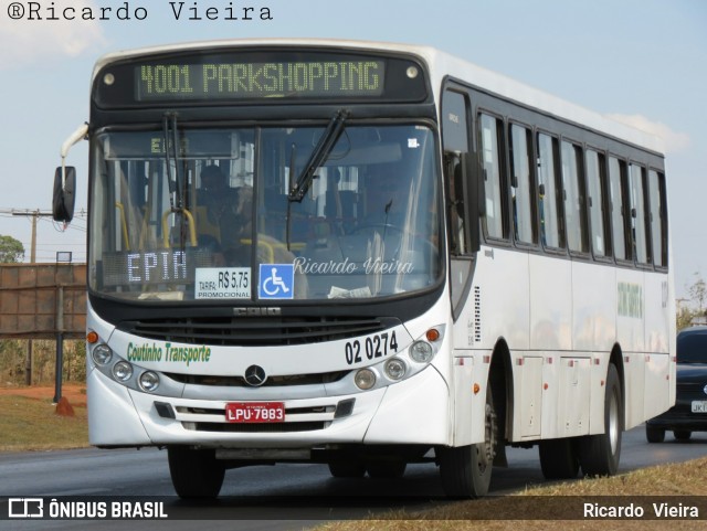 Coutinho Transporte NG 02 0274 na cidade de Santa Maria, Distrito Federal, Brasil, por Ricardo Vieira. ID da foto: 6090802.