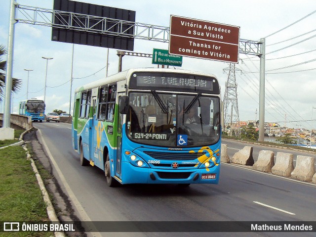 Metropolitana Transportes e Serviços 28096 na cidade de Vitória, Espírito Santo, Brasil, por Matheus Mendes. Número da foto: #6092379.