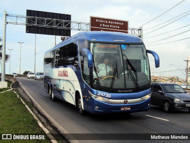 Viação Águia Branca 24730 na cidade de Vitória, Espírito Santo, Brasil, por Matheus Mendes. ID da foto: 6092389.