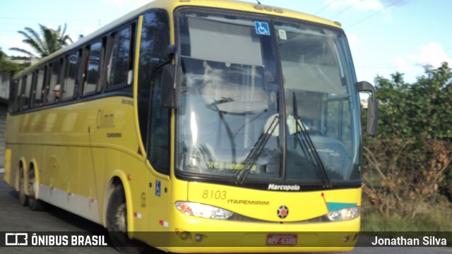 Viação Itapemirim 8103 na cidade de Recife, Pernambuco, Brasil, por Jonathan Silva. ID da foto: 6095069.