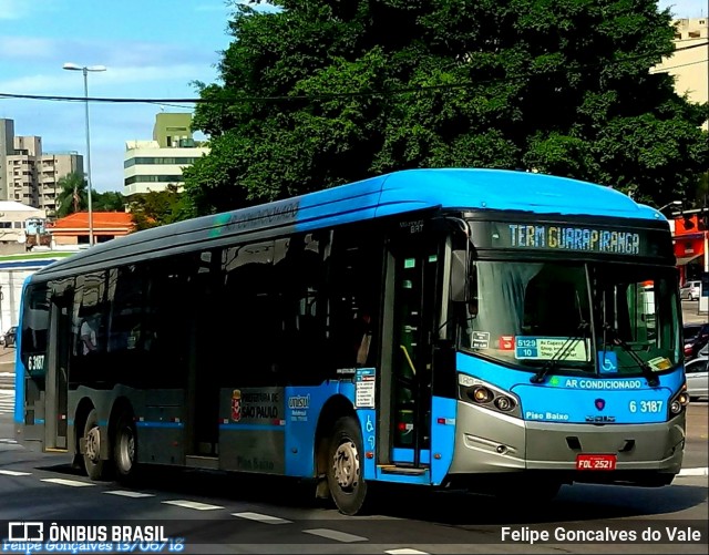 Viação Paratodos > São Jorge > Metropolitana São Paulo > Mobibrasil 6 3187 na cidade de São Paulo, São Paulo, Brasil, por Felipe Goncalves do Vale. Número da foto: #6136943.
