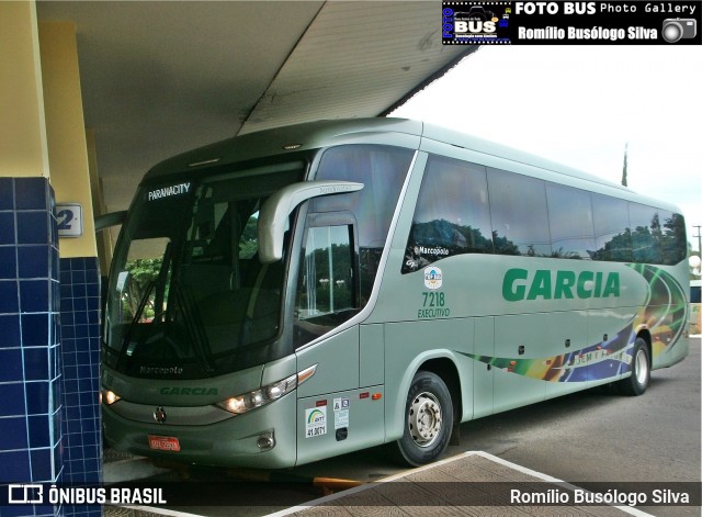 Viação Garcia 7218 na cidade de Rolândia, Paraná, Brasil, por Romílio Busólogo Silva . ID da foto: 6154533.