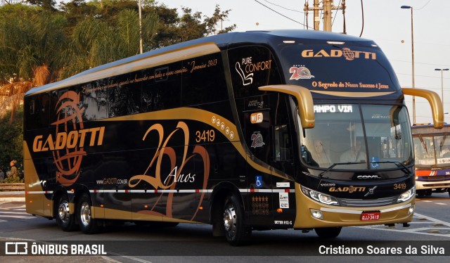 Auto Viação Gadotti 3419 na cidade de São Paulo, São Paulo, Brasil, por Cristiano Soares da Silva. Número da foto: #6154808.