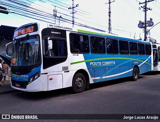 Viação Ponte Coberta RJ 190.115 na cidade de Rio de Janeiro, Rio de Janeiro, Brasil, por Jorge Lucas Araújo. Número da foto: #6154591.