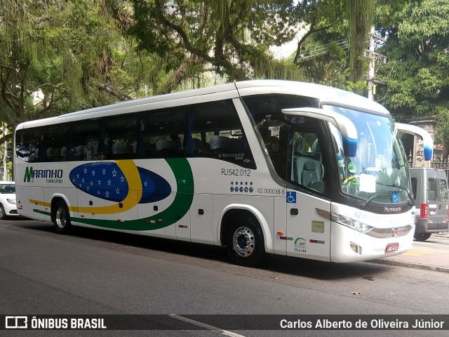 Marinho Transporte e Turismo RJ 542.012 na cidade de Rio de Janeiro, Rio de Janeiro, Brasil, por Carlos Alberto de Oliveira Júnior. Número da foto: #6155734.