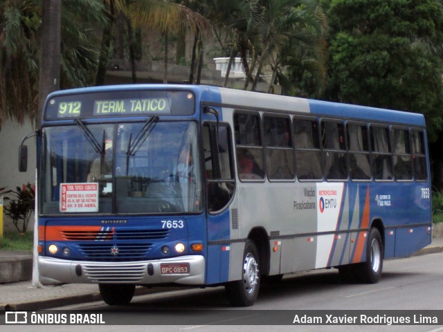 Viação Piracicabana 7653 na cidade de Cubatão, São Paulo, Brasil, por Adam Xavier Rodrigues Lima. Número da foto: #6160093.