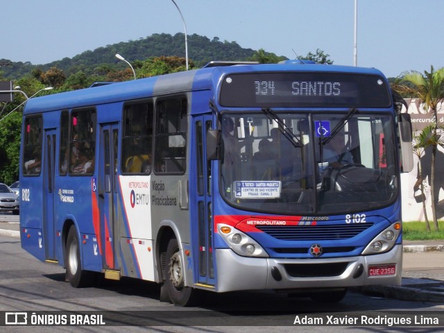 Viação Piracicabana 8102 na cidade de Praia Grande, São Paulo, Brasil, por Adam Xavier Rodrigues Lima. Número da foto: #6160091.