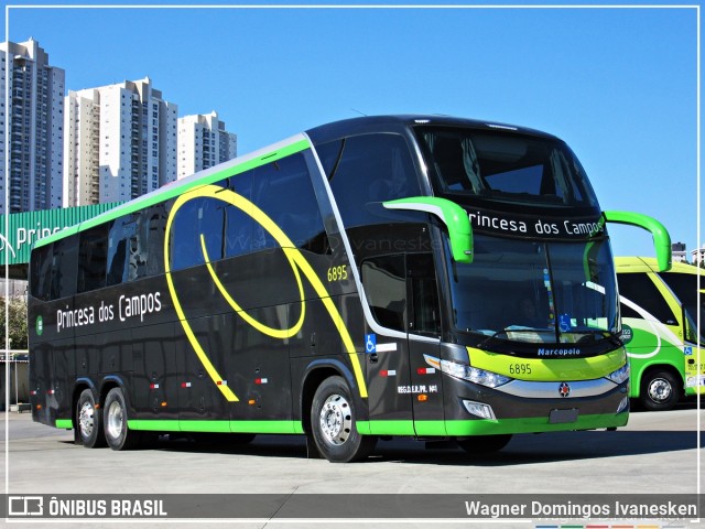 Expresso Princesa dos Campos 6895 na cidade de Curitiba, Paraná, Brasil, por Wagner Domingos Ivanesken. ID da foto: 6159777.