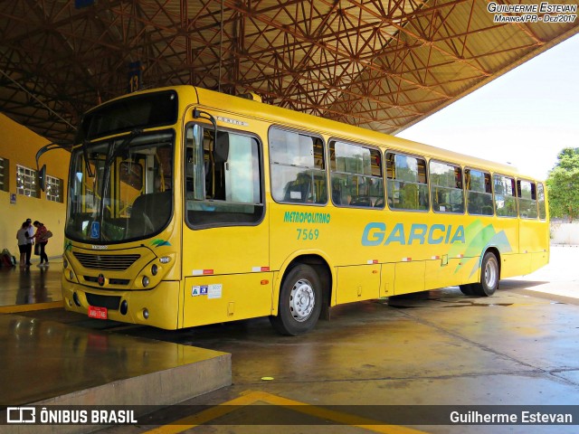 Viação Garcia 7569 na cidade de Maringá, Paraná, Brasil, por Guilherme Estevan. Número da foto: #6161943.