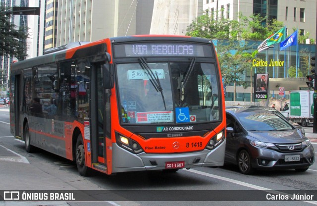 TRANSPPASS - Transporte de Passageiros 8 1418 na cidade de São Paulo, São Paulo, Brasil, por Carlos Júnior. ID da foto: 6161800.