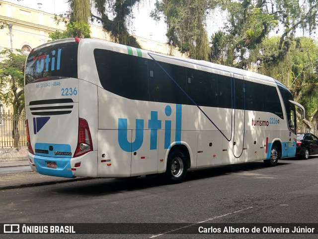 UTIL - União Transporte Interestadual de Luxo 2236 na cidade de Rio de Janeiro, Rio de Janeiro, Brasil, por Carlos Alberto de Oliveira Júnior. ID da foto: 6165362.