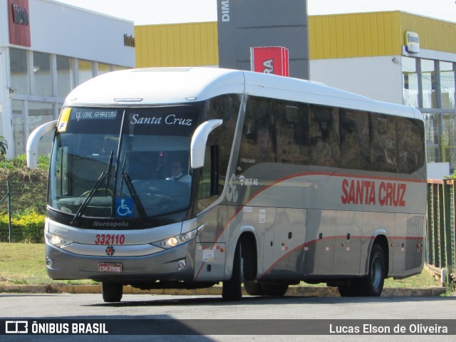 Viação Santa Cruz 332110 na cidade de Alfenas, Minas Gerais, Brasil, por Lucas Elson de Oliveira. ID da foto: 6164533.