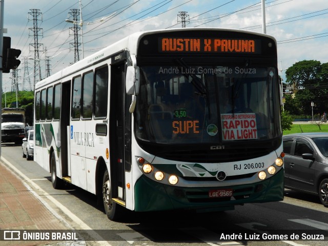 Viação Vila Rica RJ 206.003 na cidade de Nova Iguaçu, Rio de Janeiro, Brasil, por André Luiz Gomes de Souza. Número da foto: #6168216.