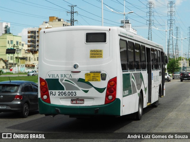 Viação Vila Rica RJ 206.003 na cidade de Nova Iguaçu, Rio de Janeiro, Brasil, por André Luiz Gomes de Souza. Número da foto: #6168220.