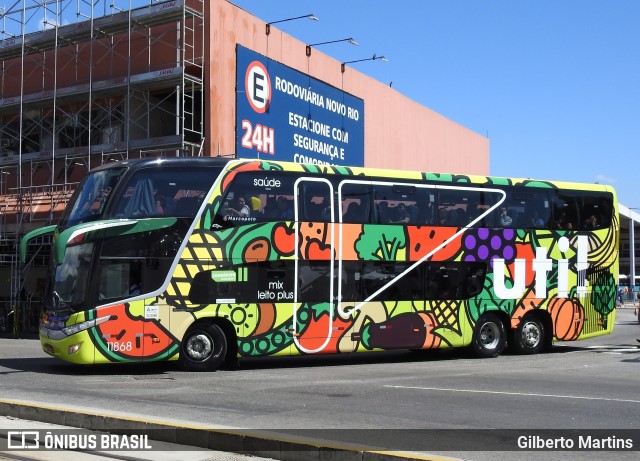 UTIL - União Transporte Interestadual de Luxo 11868 na cidade de Rio de Janeiro, Rio de Janeiro, Brasil, por Gilberto Martins. Número da foto: #6168565.