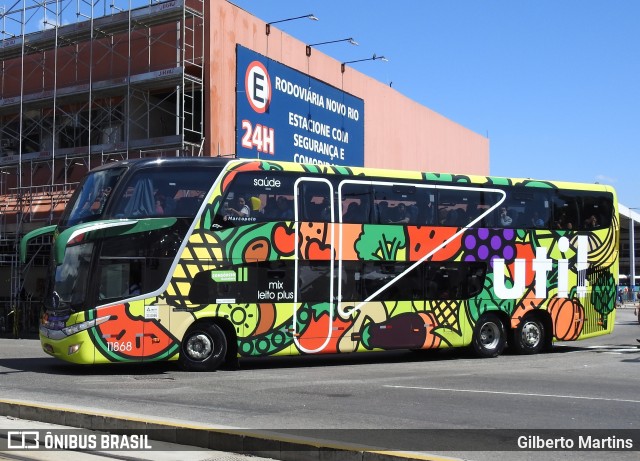 UTIL - União Transporte Interestadual de Luxo 11868 na cidade de Rio de Janeiro, Rio de Janeiro, Brasil, por Gilberto Martins. ID da foto: 6168565.