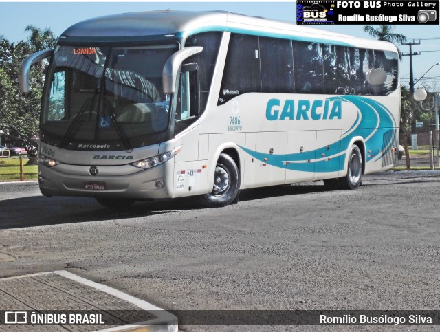 Viação Garcia 7406 na cidade de Rolândia, Paraná, Brasil, por Romílio Busólogo Silva . Número da foto: #6168224.