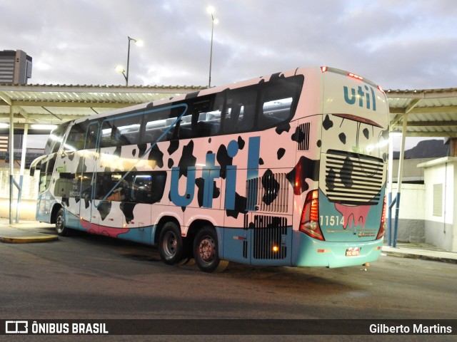 UTIL - União Transporte Interestadual de Luxo 11514 na cidade de Rio de Janeiro, Rio de Janeiro, Brasil, por Gilberto Martins. Número da foto: #6168554.
