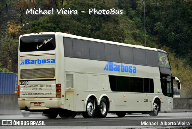 Barbosa Transportes e Turismo 3580 na cidade de Barueri, São Paulo, Brasil, por Michael  Alberto Vieira. Número da foto: #6167649.