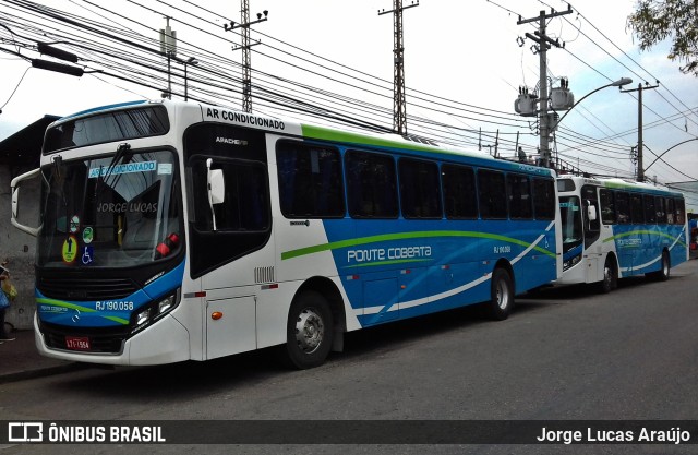 Viação Ponte Coberta RJ 190.058 na cidade de Rio de Janeiro, Rio de Janeiro, Brasil, por Jorge Lucas Araújo. Número da foto: #6168291.