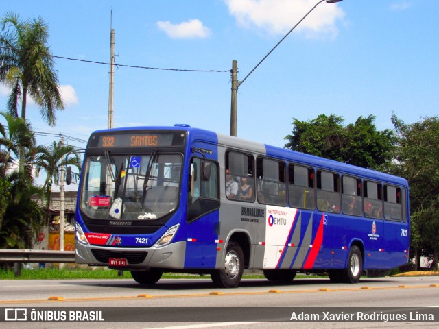 BR Mobilidade Baixada Santista 7421 na cidade de Cubatão, São Paulo, Brasil, por Adam Xavier Rodrigues Lima. ID da foto: 6169386.