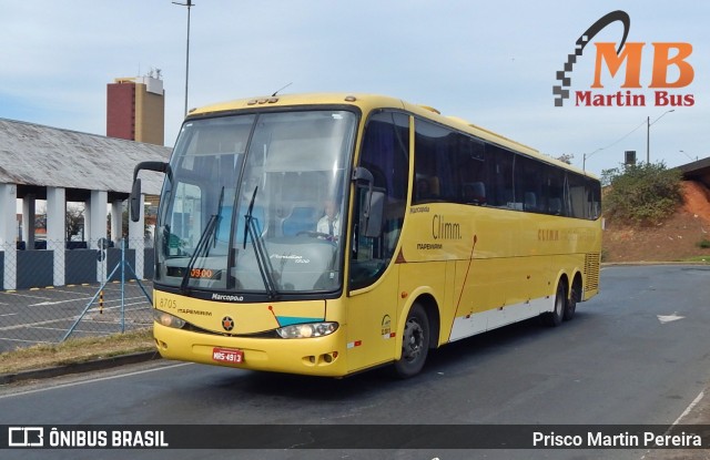 Viação Itapemirim 8705 na cidade de Campinas, São Paulo, Brasil, por Prisco Martin Pereira. ID da foto: 6169651.