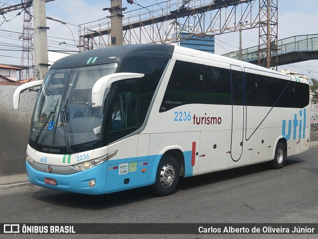 UTIL - União Transporte Interestadual de Luxo 2236 na cidade de Duque de Caxias, Rio de Janeiro, Brasil, por Carlos Alberto de Oliveira Júnior. Número da foto: #6169696.