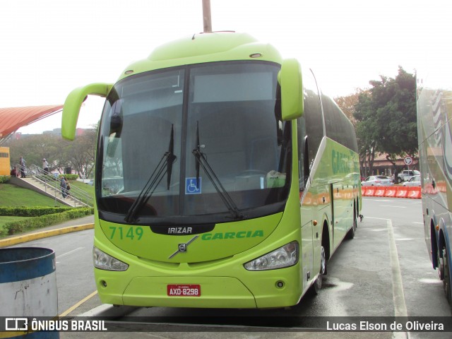 Viação Garcia 7149 na cidade de Aparecida, São Paulo, Brasil, por Lucas Elson de Oliveira. Número da foto: #6171666.