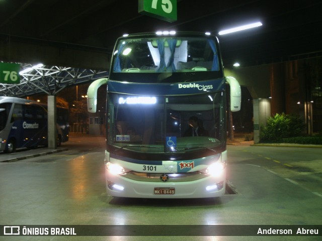 Auto Viação 1001 3101 na cidade de São Paulo, São Paulo, Brasil, por Anderson Abreu. ID da foto: 6171449.