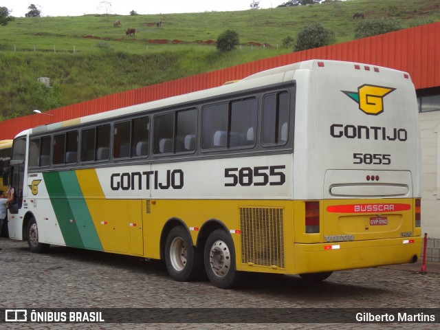 Empresa Gontijo de Transportes 5855 na cidade de João Monlevade, Minas Gerais, Brasil, por Gilberto Martins. ID da foto: 6172655.