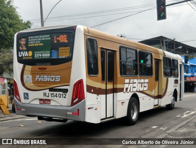 Transportes Fabio's RJ 154.012 na cidade de Rio de Janeiro, Rio de Janeiro, Brasil, por Carlos Alberto de Oliveira Júnior. Número da foto: #6171320.