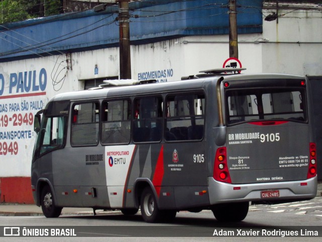 BR Mobilidade Baixada Santista 9105 na cidade de Santos, São Paulo, Brasil, por Adam Xavier Rodrigues Lima. Número da foto: #6138672.