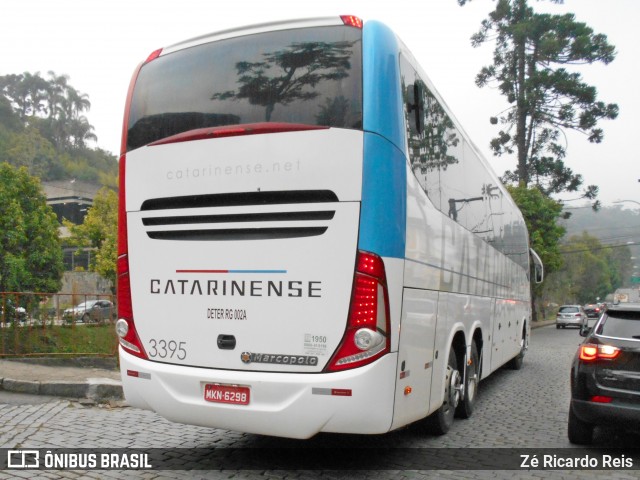 Auto Viação Catarinense 3395 na cidade de Petrópolis, Rio de Janeiro, Brasil, por Zé Ricardo Reis. ID da foto: 6173980.