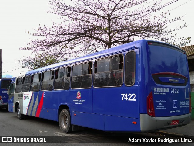 BR Mobilidade Baixada Santista 7422 na cidade de Santos, São Paulo, Brasil, por Adam Xavier Rodrigues Lima. ID da foto: 6177810.