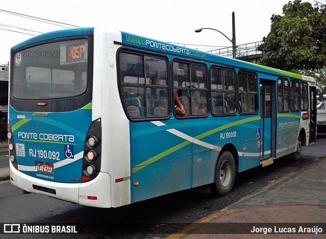 Viação Ponte Coberta RJ 190.092 na cidade de Rio de Janeiro, Rio de Janeiro, Brasil, por Jorge Lucas Araújo. Número da foto: #6178427.