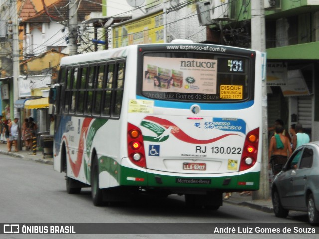 Expresso São Francisco RJ 130.022 na cidade de Nova Iguaçu, Rio de Janeiro, Brasil, por André Luiz Gomes de Souza. Número da foto: #6179353.