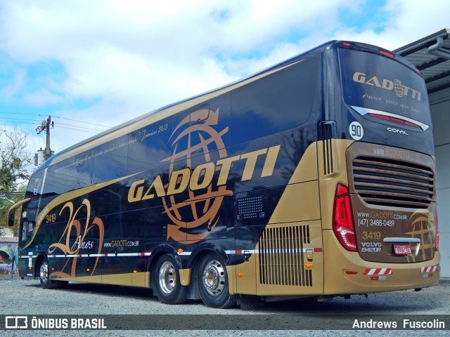 Auto Viação Gadotti 3419 na cidade de Joinville, Santa Catarina, Brasil, por Andrews  Fuscolin. ID da foto: 6180301.