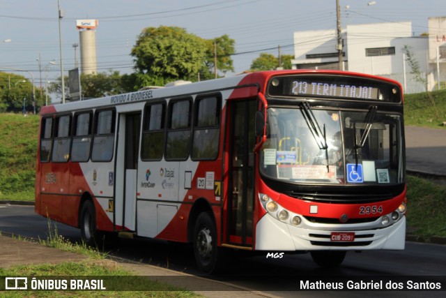 Itajaí Transportes Coletivos 2954 na cidade de Campinas, São Paulo, Brasil, por Matheus Gabriel dos Santos. ID da foto: 6185389.