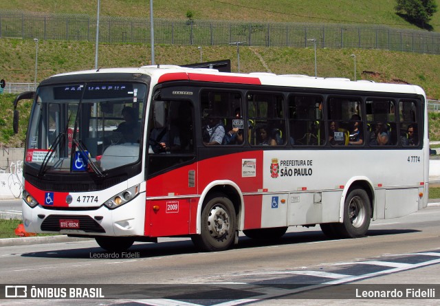 Pêssego Transportes 4 7774 na cidade de São Paulo, São Paulo, Brasil, por Leonardo Fidelli. Número da foto: #6185366.
