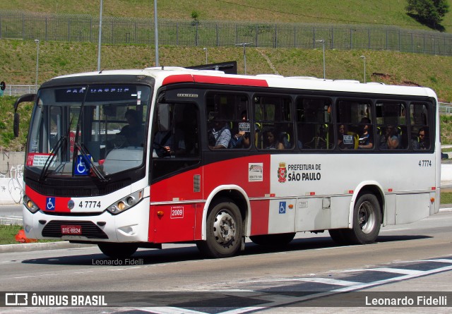 Pêssego Transportes 4 7774 na cidade de São Paulo, São Paulo, Brasil, por Leonardo Fidelli. ID da foto: 6185366.