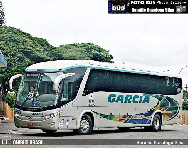 Viação Garcia 7426 na cidade de Rolândia, Paraná, Brasil, por Romílio Busólogo Silva . ID da foto: 6189063.