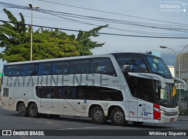 Auto Viação Catarinense 3402 na cidade de São Paulo, São Paulo, Brasil, por Whitiney Siqueira. Número da foto: #6188573.
