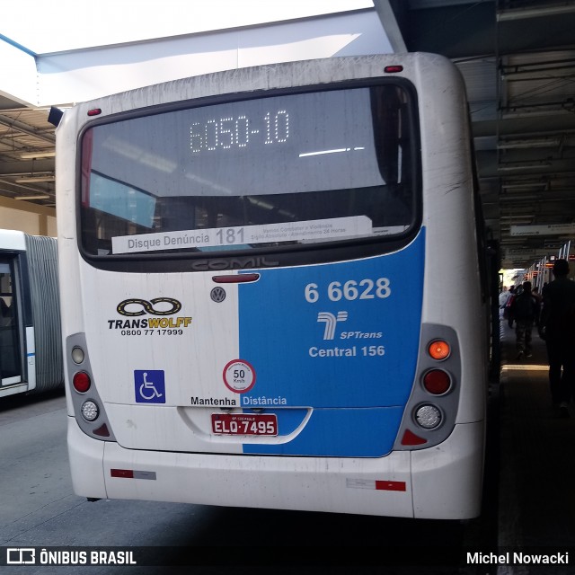 Transwolff Transportes e Turismo 6 6628 na cidade de São Paulo, São Paulo, Brasil, por Michel Nowacki. Número da foto: #6141238.