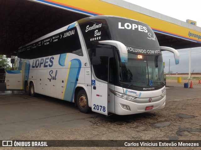 LopeSul Transportes - Lopes e Oliveira Transportes e Turismo - Lopes Sul 2078 na cidade de Presidente Venceslau, São Paulo, Brasil, por Carlos Vinicius Estevão Menezes. ID da foto: 6192249.