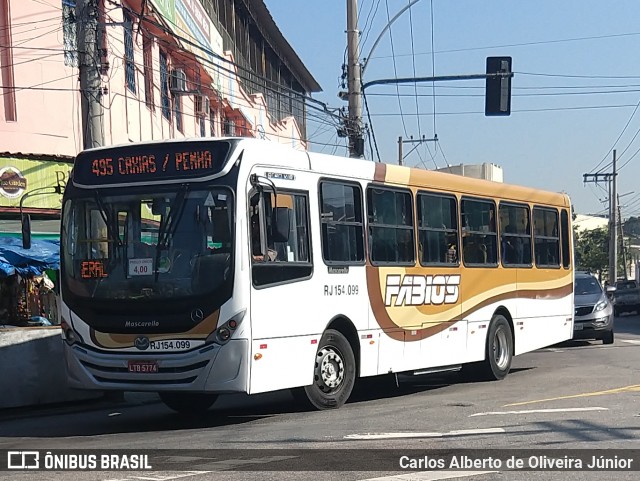 Transportes Fabio's RJ 154.099 na cidade de Rio de Janeiro, Rio de Janeiro, Brasil, por Carlos Alberto de Oliveira Júnior. ID da foto: 6145143.